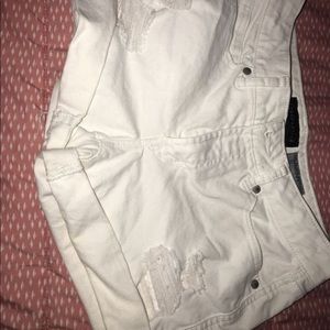 White jean shorts